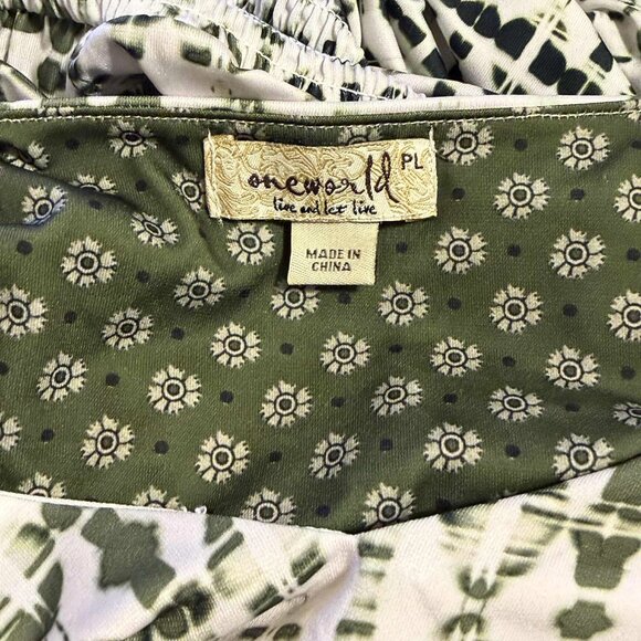 One World Live & Let Live Boho Faux Wrap Flutter Sleeve Dress PL / Petite Large - Picture 6 of 8